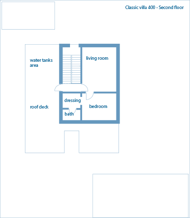 Sketch plan of the second floor to the Classic 400 villa
