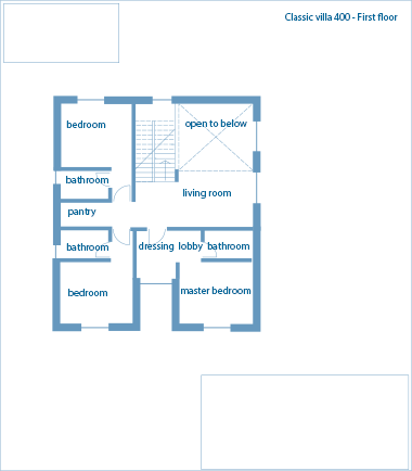 Sketch plan of the first floor to the Classic 400 villa