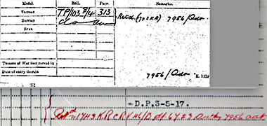 Details of the two HAC medal cards of Private A T Lockerbie