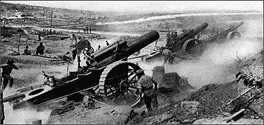 Heavy artillery in action