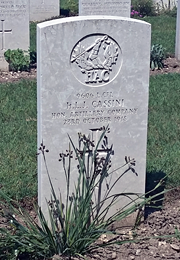 Harry Cassini's gravestone at Tezze cemetery – courtesy of the FindaGrave site