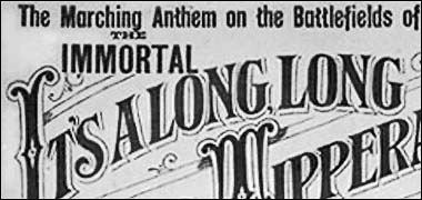 Detail of the sheet music for ‘It’s a long way to Tipperary’