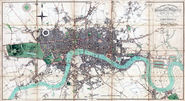 Benjamin Baker's map of London 1807 - courtesy of Wikipedia