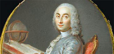 Detail from a portrait of C&eacute;sar Fran&ccedil;ois Cassini by Jean-Marc Nattier