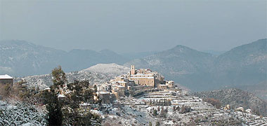 View of Perinaldo under snow