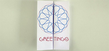 The presentation face of an A6 sized, double-folded card