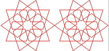 Junction of ten point geometry patterns