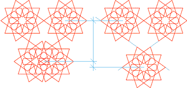 Vertical junction of ten point geometry patterns