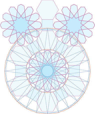 A twelve and six point geometrical pattern and their possible construction