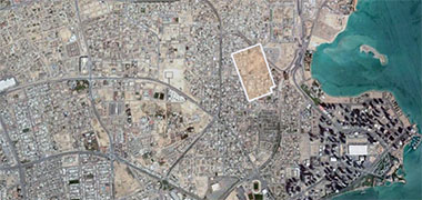A map showing the location of Anaiza in its relationship with the New District of Doha