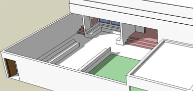 The traditional house showing an alternative location for the external majlis or baraha
