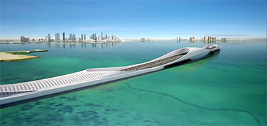 A view of the eastern bridge looking towards the north-west – created from a YouTube video