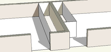 Alternative entrances in a room corner