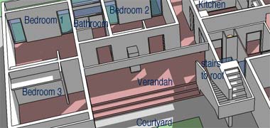 The family side of a traditional house