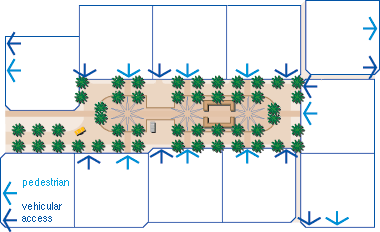 Palm trees in public space