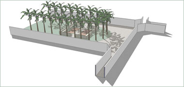 Palm trees in public space