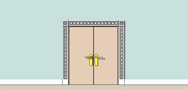 Illustration of a pair of doors