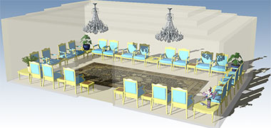 Diagrammatic illustration of formal majlis