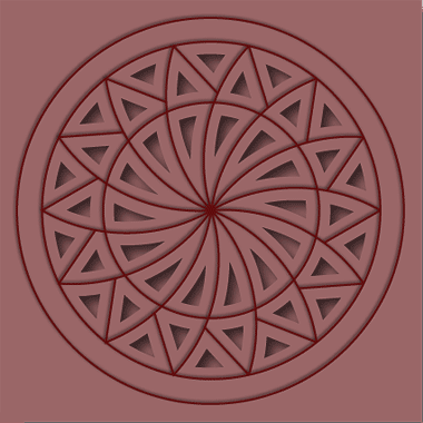 An illustrative sketch of a fourteen-bladed spiral