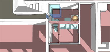 The design for a wash room in a traditional house