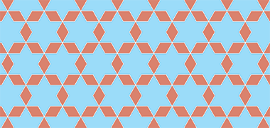 Pattern established by overlapping hexagons by a half