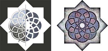 A design for a fountain floor pattern