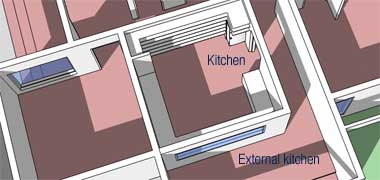 An alternative layout for the kitchen in a traditional house