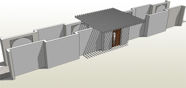 Illustration of shading to parts of a pedestrian system
