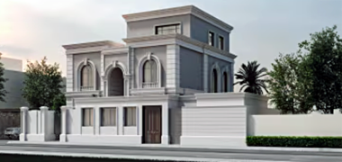 Developed screenshot of the front perspective of QDB's smallest Classic house