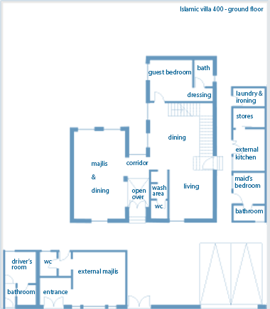 Sketch plan of the ground floor to the Islamic 400 villa