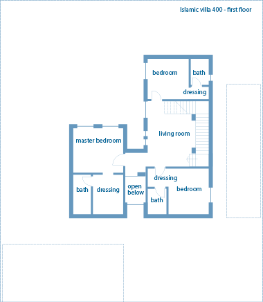 Sketch plan of the first floor to the Islamic 400 villa