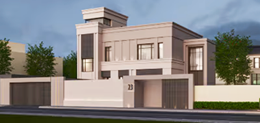 Developed screenshot of the front perspective of QDB's smallest Modern Classic house