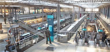 An illustration of one of the planned railway termini