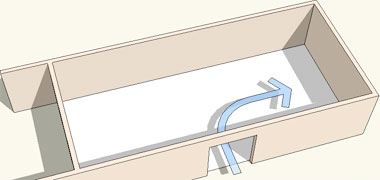 Turning right into a room