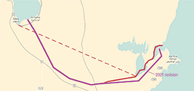 A rough illustration of the border established in 2021