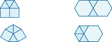 Combinations of squares and equilateral triangles, and hexagons and equilateral triangles