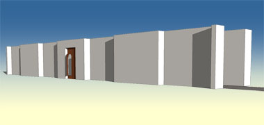 View of a sikka wall from inside a property