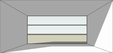 Wall divided into three parts horizontally