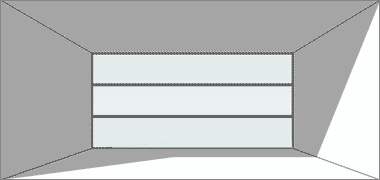 Wall divided into three parts horizontally
