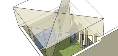 Wind tower with downspout incorporated
