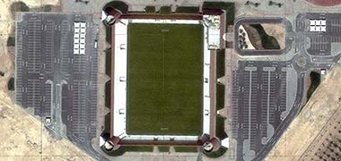 A plan view of al-Shamal Sports Club stadium – courtesy of Bing maps