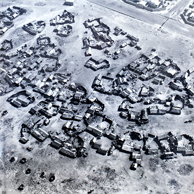 Part of the barasti situated inside the &lsquo;C&rsquo; ring road, 1973