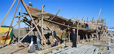 A new traditional boat under construction