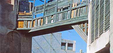 A screened bridge link in the centre of Doha, 1972
