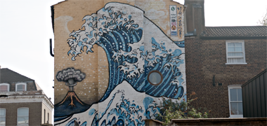 Painting on the wall of a house in London&rsquo;s Denmark Hill