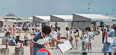 A view over the playground of part of the Doha English Speaking School, 1982
