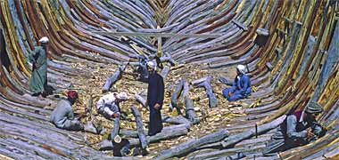 The last traditional dhow to be built in Doha, 1972