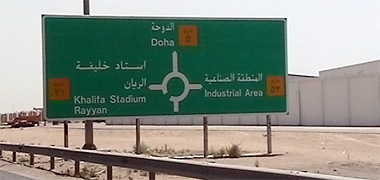 A roundabout direction sign
