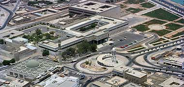 An aerial view of the Diwan al-Amiri looking north-west, taken in August 1976