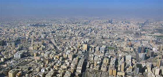 An aerial view looking from the east over the centre of Doha, 2013 – with the permission of harrypwt on Flickr